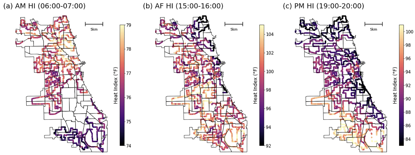 Chicago heat index transects collected during the CROCUS campaign